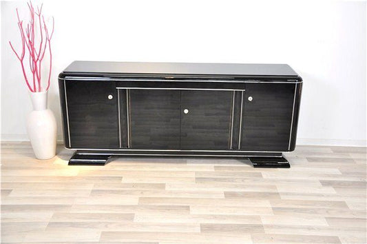 Art Deco Lowboard with Blackened Glass