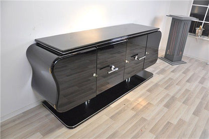 Gebogene Anrichte oder Sideboard im Art-Deco-Stil