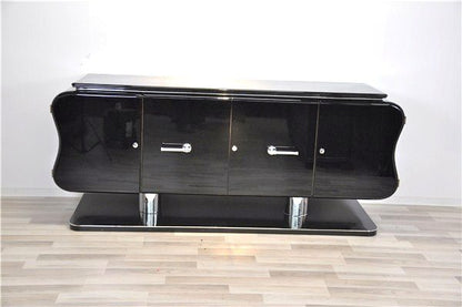 Gebogene Anrichte oder Sideboard im Art-Deco-Stil