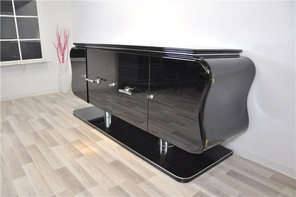 Gebogene Anrichte oder Sideboard im Art-Deco-Stil