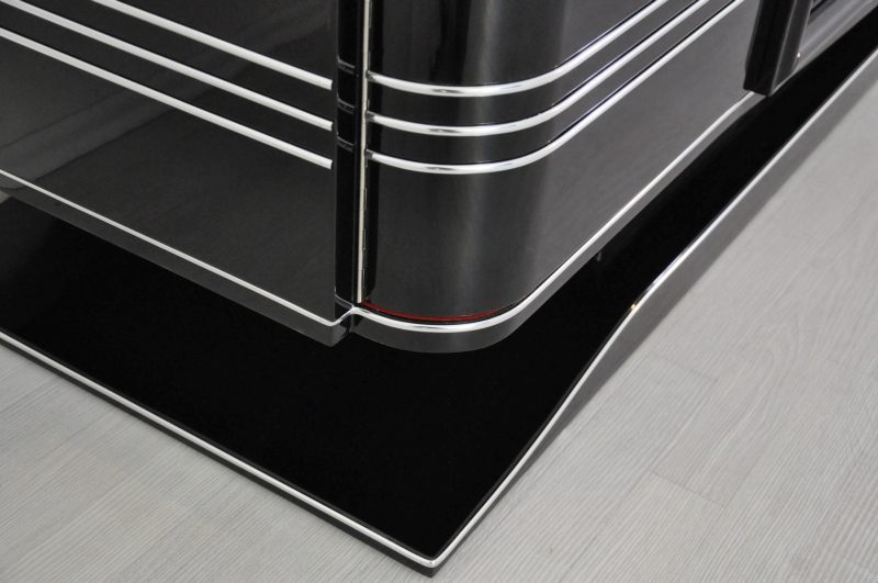 XXL Art Deco Chromliner mit rotem Barfach