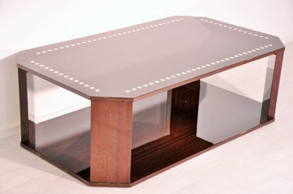 Art Deco Couchtisch mit Applikationen in Elfenbeinfarbe