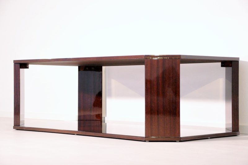 Art-Deco-Couchtisch mit elfenbeinfarbenen Applikationen