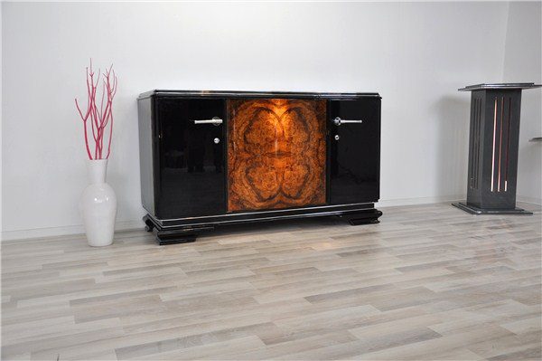 Art Deco Buffet mit einzigartiger Wurzelholzfront