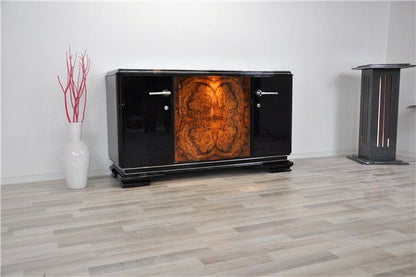 Art Deco Buffet mit einzigartiger Wurzelholzfront