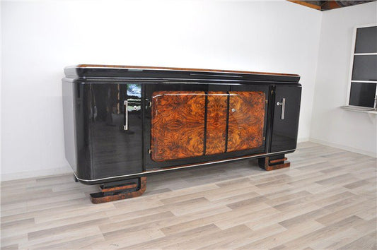 XXL Burlwood Sideboard from the French Art Deco Era