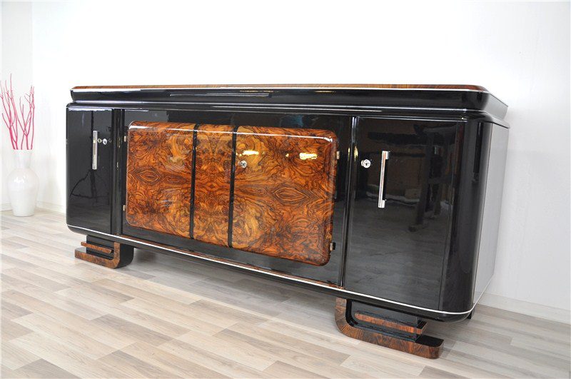 XXL-Sideboard aus Wurzelholz aus der französischen Art-Deco-Ära