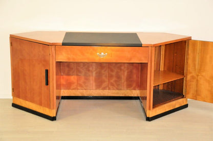 Hexagonal Art Deco Desk made of Cherry and Mahogany Wood