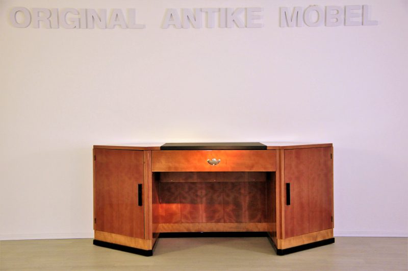 Hexagonal Art Deco Desk made of Cherry and Mahogany Wood