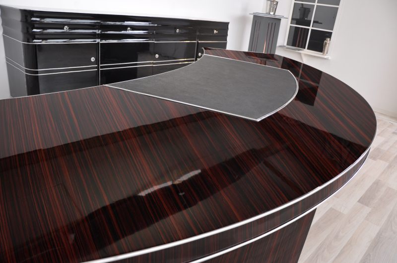 XXL Bauhaus Desk with a Macassar Veneer