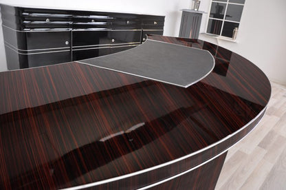 XXL Bauhaus Desk with a Macassar Veneer