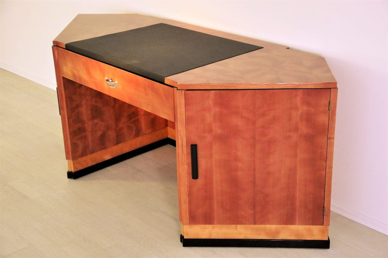 Hexagonal Art Deco Desk made of Cherry and Mahogany Wood