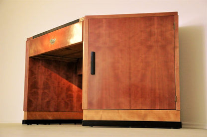 Hexagonal Art Deco Desk made of Cherry and Mahogany Wood