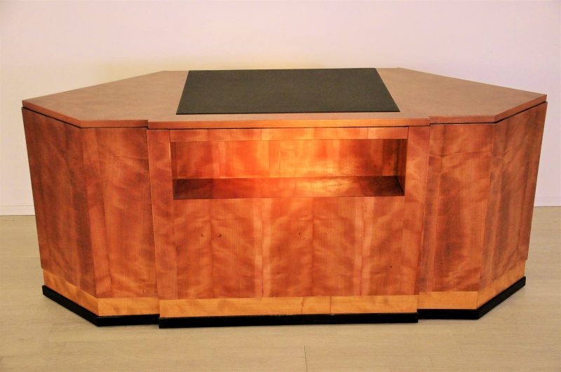 Hexagonal Art Deco Desk made of Cherry and Mahogany Wood