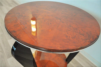 Beistelltisch im Art-Deco-Stil mit Wurzelholzfurnier