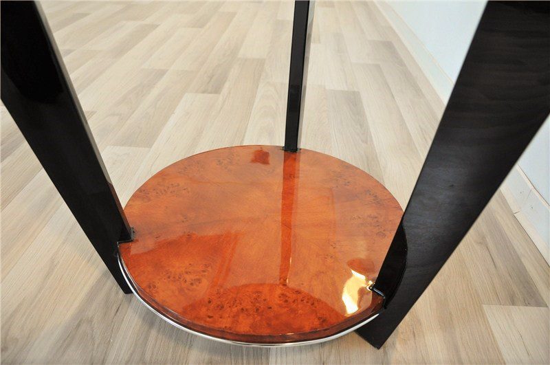 Beistelltisch im Art-Deco-Stil mit Wurzelholzfurnier
