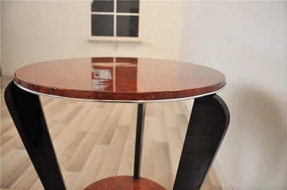 Beistelltisch im Art-Deco-Stil mit Wurzelholzfurnier
