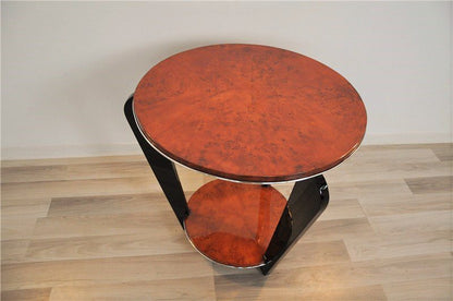 Beistelltisch im Art-Deco-Stil mit Wurzelholzfurnier