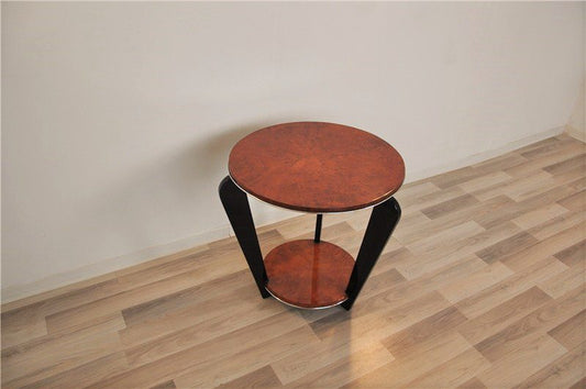 Beistelltisch im Art-Deco-Stil mit Wurzelholzfurnier