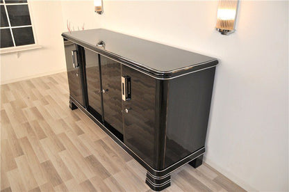 Englisches Art-Deco-Sideboard mit geradlinigem Design