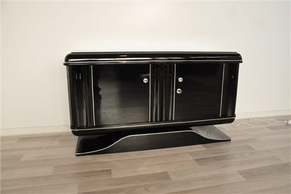 Schwarze Art-Deco-Kommode mit Beleuchtung