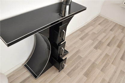 Curved Art Deco Style Console Table with Drawers