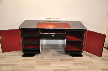 Art Deco Desk with wonderful Leather Applications