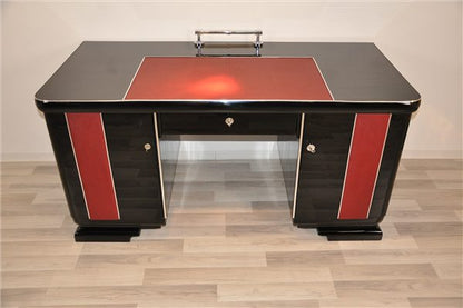 Art Deco Desk with wonderful Leather Applications
