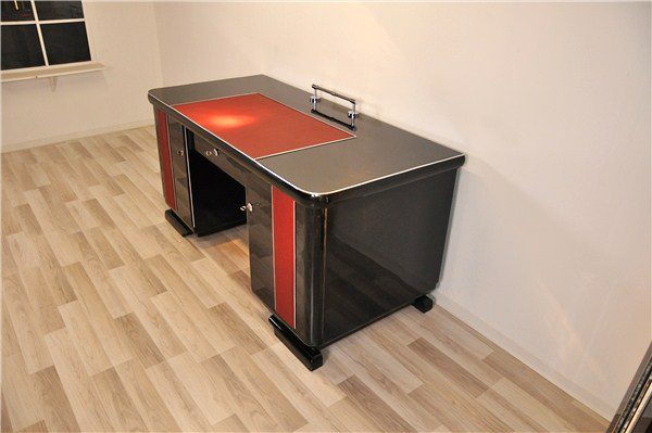 Art Deco Desk with wonderful Leather Applications