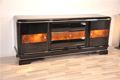 Large Art Deco Sideboard with Walnut Details