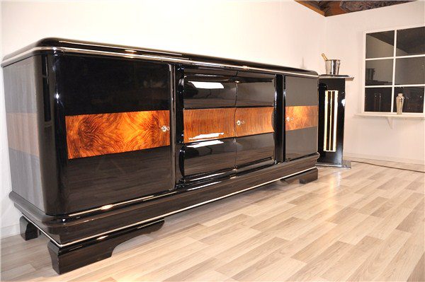 Large Art Deco Sideboard with Walnut Details