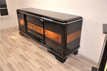 Large Art Deco Sideboard with Walnut Details