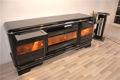 Large Art Deco Sideboard with Walnut Details