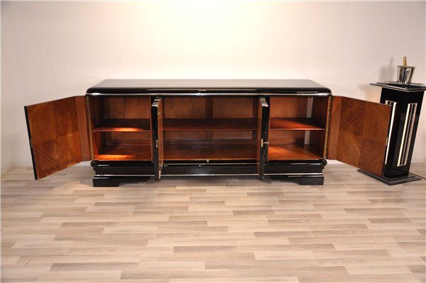 Large Art Deco Sideboard with Walnut Details