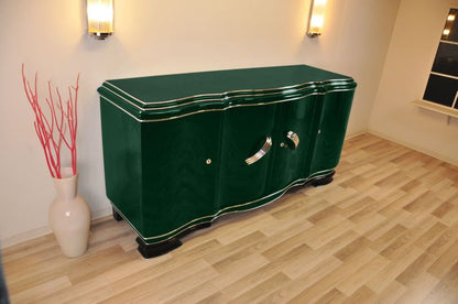 XXL Art Deco Sideboard from Belgium in Jaguar Racing Green