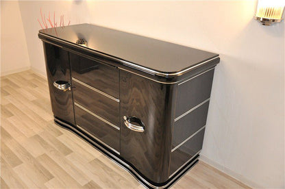 Buffet im Art-Deco-Stil mit Chromauskleidung