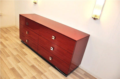 Large Art Deco Style Sideboard in Rosso Red