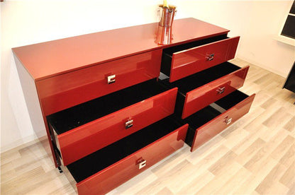 Large Art Deco Style Sideboard in Rosso Red