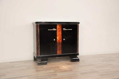 French Art Deco Commode with Burlwood Details