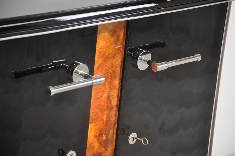 French Art Deco Commode with Burlwood Details