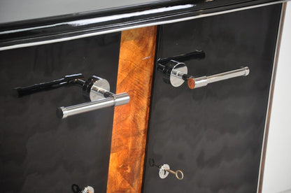 French Art Deco Commode with Burlwood Details