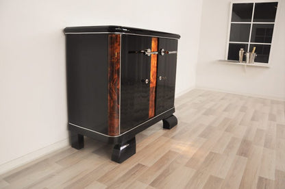 French Art Deco Commode with Burlwood Details