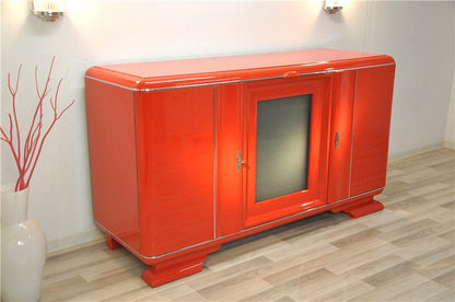 Rotes Art Deco Buffet mit wundervollem Farbton