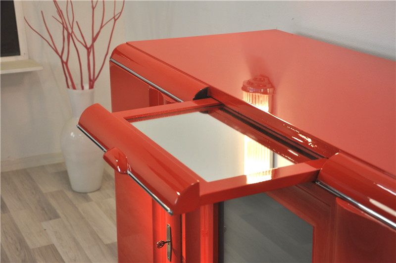 Red Art Deco Buffet with a Wonderful Paintjob