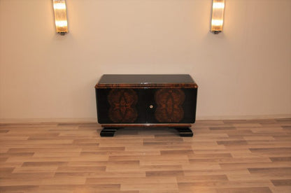 Vintage Art Deco Kommode mit Wurzelholzfurnier
