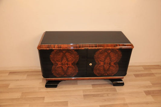 Vintage Art-Deco-Kommode mit Walnussfurnier