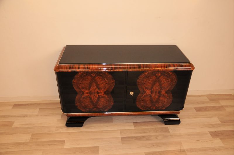 Vintage Art Deco Kommode mit Wurzelholzfurnier