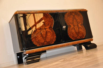 Vintage Art Deco Kommode mit Wurzelholzfurnier