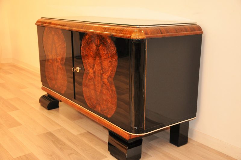 Vintage Art Deco Commode with Walnut Veneer