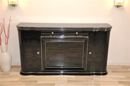 Schwarzes Art-Deco-Highboard